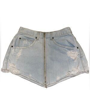 Carmar Zip Front Jean Skirt